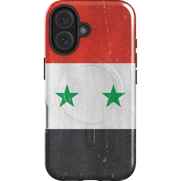 Syria Flag Distressed iPhone 16 Magsafe Impact Case