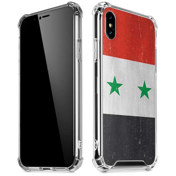 Syria Flag Distressed iPhone X/XS Clear Case