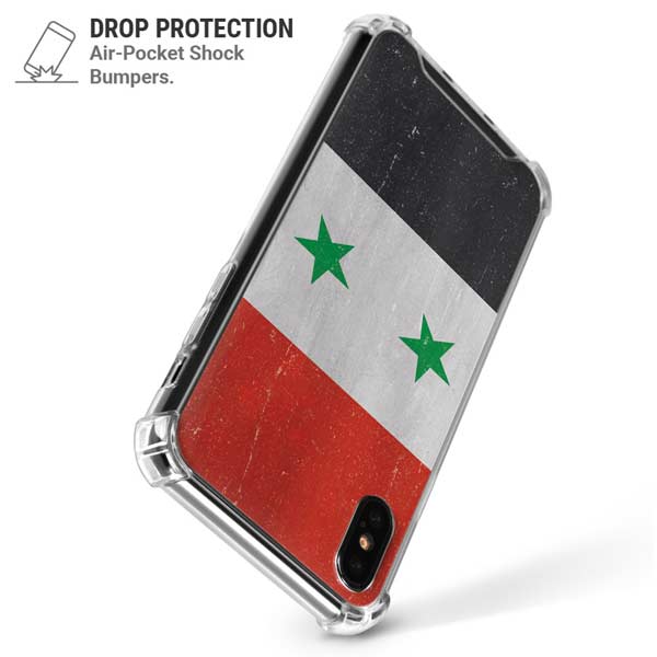 Syria Flag Distressed iPhone X/XS Clear Case