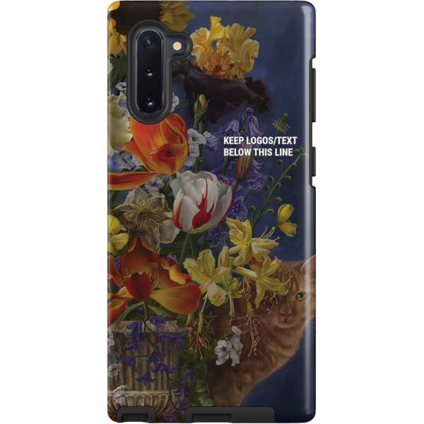 Tabby Cat with Flowers by Nene Thomas Galaxy Cases