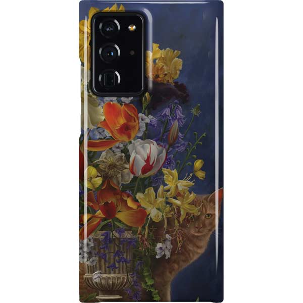 Tabby Cat with Flowers by Nene Thomas Galaxy Cases