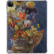 Tabby Cat with Flowers by Nene Thomas iPad Pro 11in (2024) Clear Case