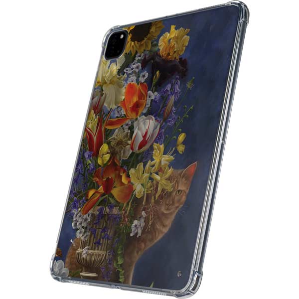 Tabby Cat with Flowers by Nene Thomas iPad Pro 11in (2024) Clear Case