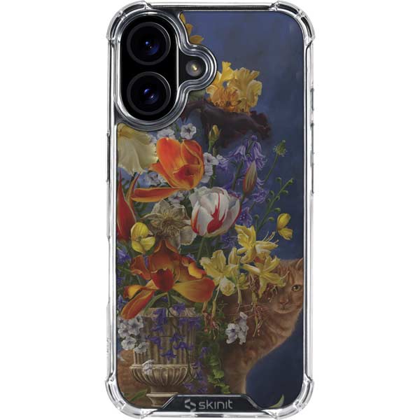 Tabby Cat with Flowers by Nene Thomas iPhone 17 Clear Case