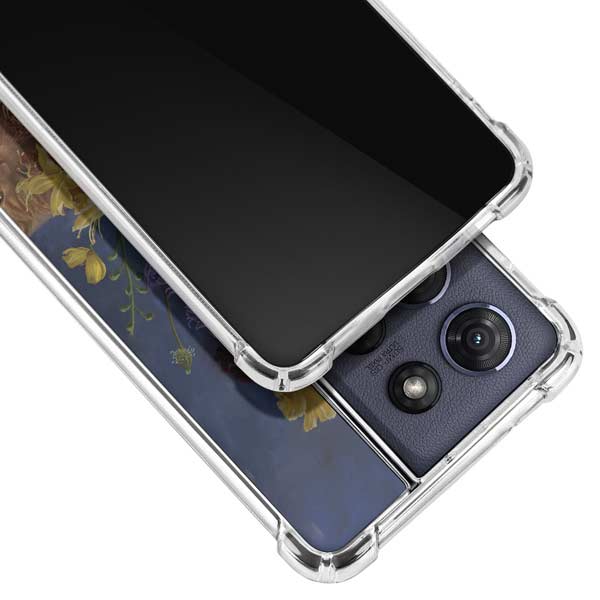 Tabby Cat with Flowers by Nene Thomas Moto G Power 5G (2025) Clear Case
