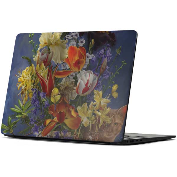 Tabby Cat with Flowers by Nene Thomas Surface Laptop 7 15in Skin