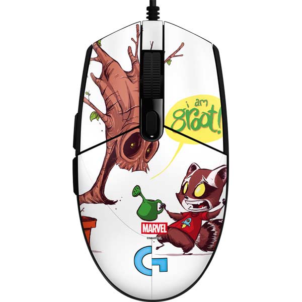 Marvel Rocket Raccoon and Groot Tall Tails G203 Prodigy RGB Wired Gaming Mouse Skin