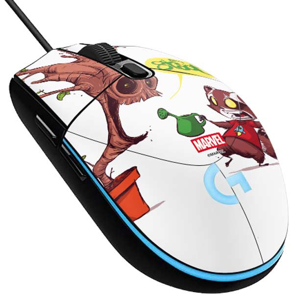 Marvel Rocket Raccoon and Groot Tall Tails G203 Prodigy RGB Wired Gaming Mouse Skin