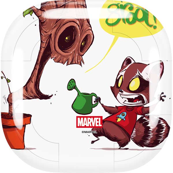 Marvel Rocket Raccoon and Groot Tall Tails Galaxy Buds Live Skin