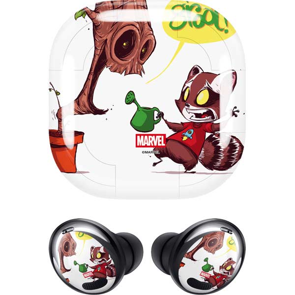 Marvel Rocket Raccoon and Groot Tall Tails Galaxy Buds Pro Skin