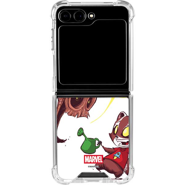 Marvel Rocket Raccoon and Groot Tall Tails Galaxy Z Flip5 5G Clear Case