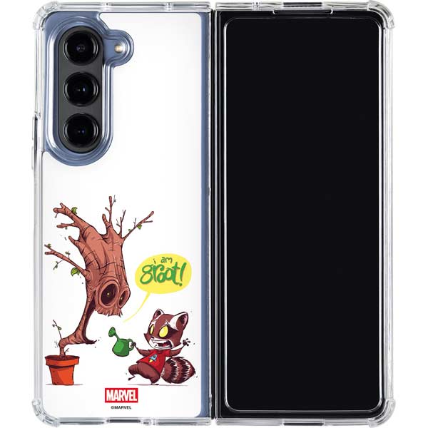 Marvel Rocket Raccoon and Groot Tall Tails Galaxy Z Fold5 5G Clear Case