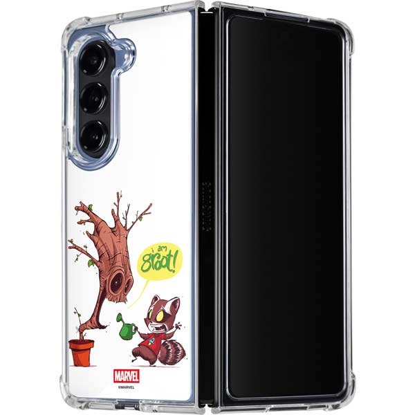 Marvel Rocket Raccoon and Groot Tall Tails Galaxy Z Fold5 5G Clear Case