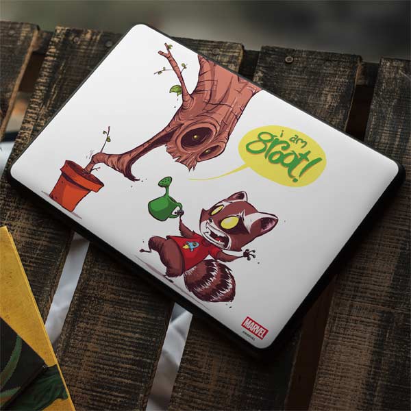 Marvel Rocket Raccoon and Groot Tall Tails Google Pixelbook Go Skin