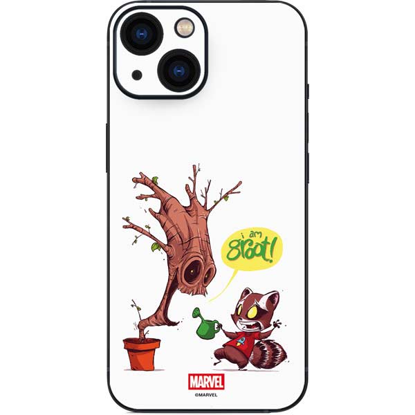 Marvel Rocket Raccoon and Groot Tall Tails iPhone 13 Mini Skin