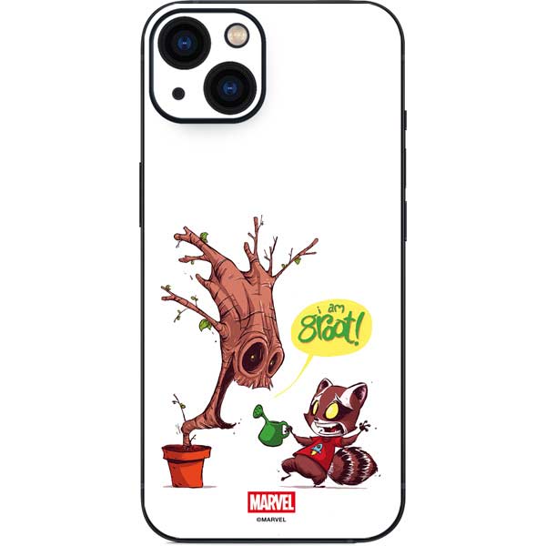 Marvel Rocket Raccoon and Groot Tall Tails iPhone 15 Skin