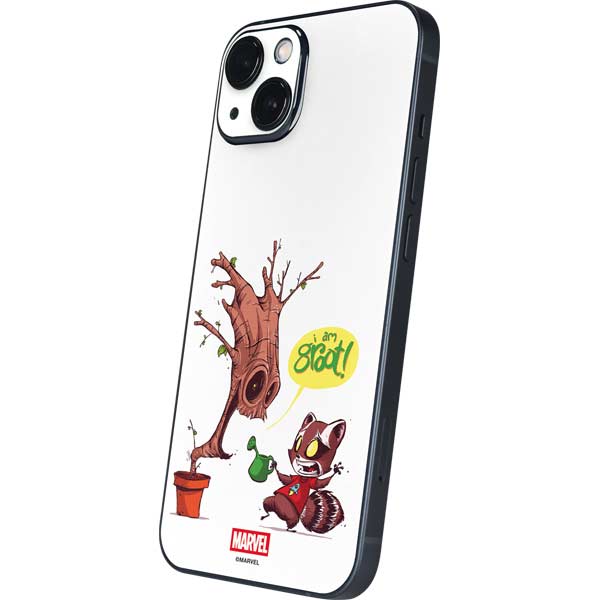 Marvel Rocket Raccoon and Groot Tall Tails iPhone 15 Skin