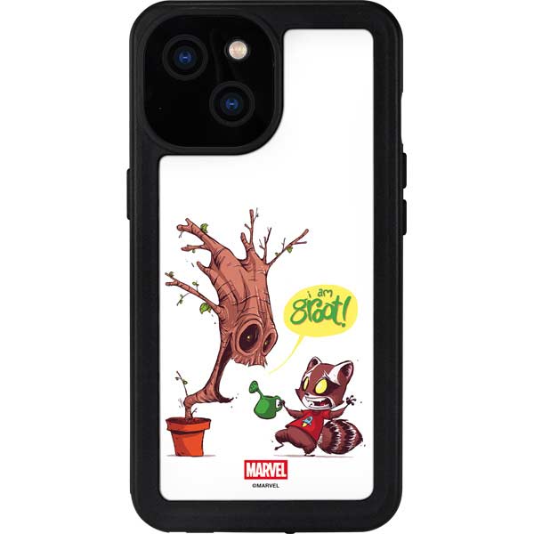 Marvel Rocket Raccoon and Groot Tall Tails iPhone 15 Waterproof Case
