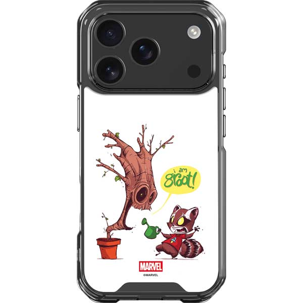 Marvel Rocket Raccoon and Groot Tall Tails iPhone 17 Pro Clear Case