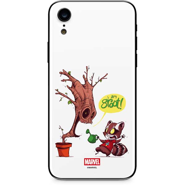Marvel Rocket Raccoon and Groot Tall Tails iPhone XR Skin