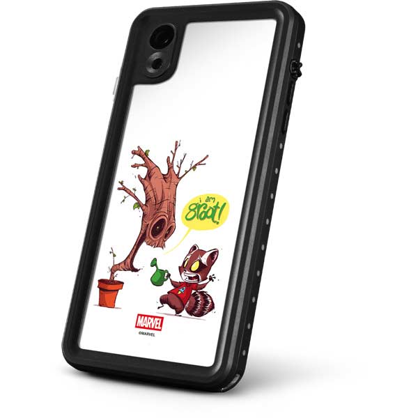 Marvel Rocket Raccoon and Groot Tall Tails iPhone XR Waterproof Case