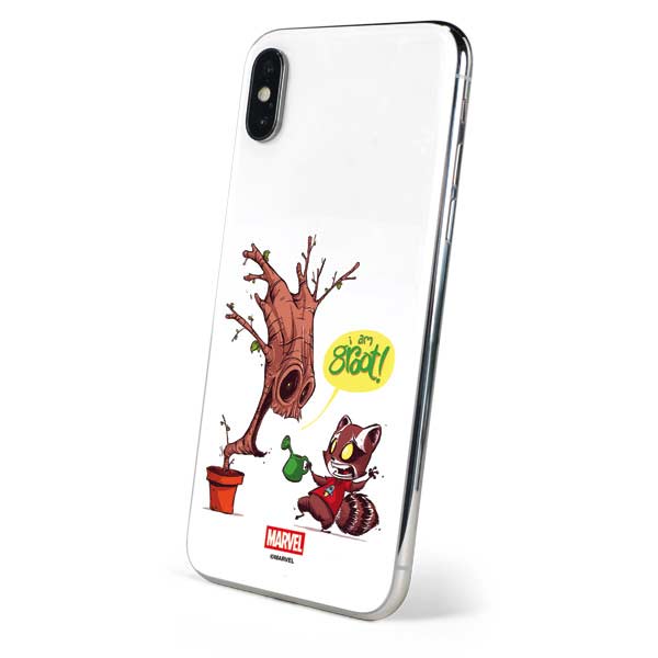 Marvel Rocket Raccoon and Groot Tall Tails iPhone XS Max Skin