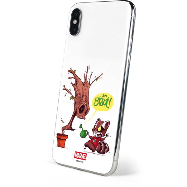 Marvel Rocket Raccoon and Groot Tall Tails iPhone XS Skin