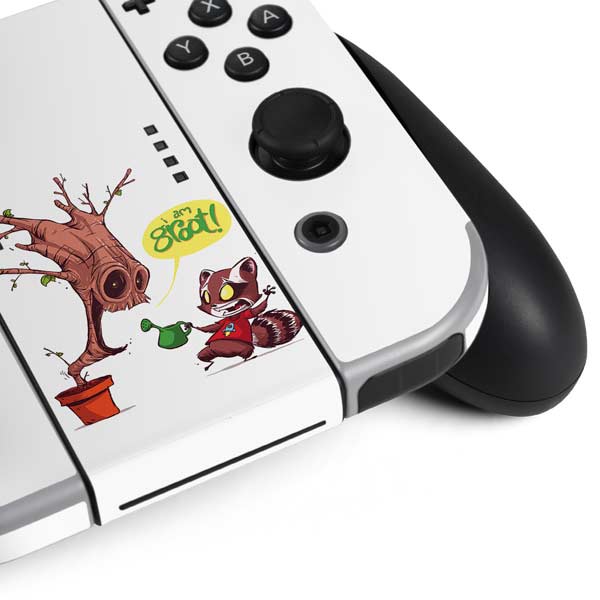Marvel Rocket Raccoon and Groot Tall Tails Nintendo Switch OLED (2021) Skin