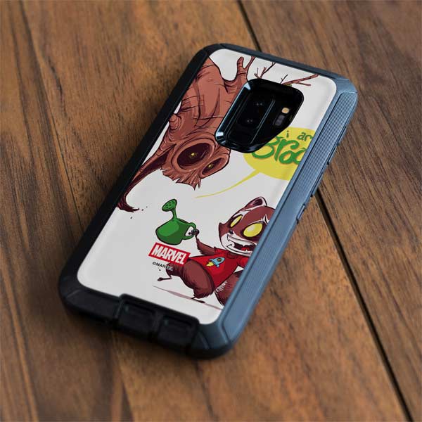 Marvel Rocket Raccoon and Groot Tall Tails Otterbox Defender Galaxy Skin