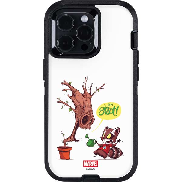 Marvel Rocket Raccoon and Groot Tall Tails Otterbox Defender iPhone Skin