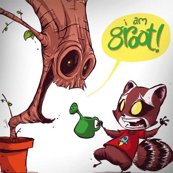 Marvel Rocket Raccoon and Groot Tall Tails Surface Book 2 13.5in Skin