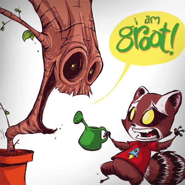 Marvel Rocket Raccoon and Groot Tall Tails Lenovo ThinkPad Skin