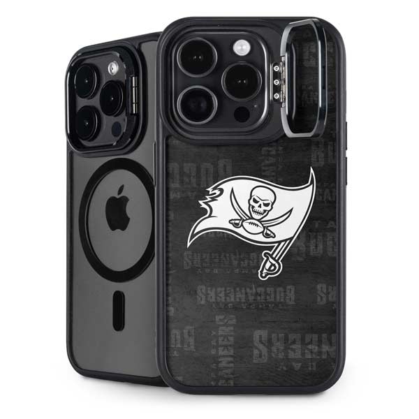 NFL Tampa Bay Buccaneers Black & White iPhone 14 Pro Kickstand Case