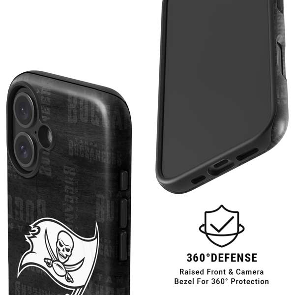 NFL Tampa Bay Buccaneers Black & White iPhone 16 Plus Magsafe Impact Case