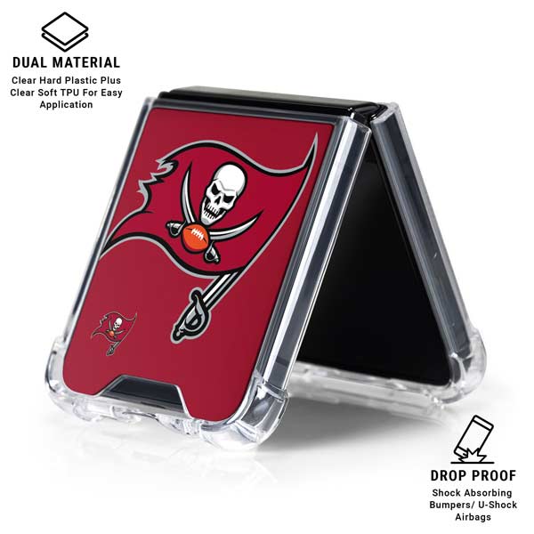 NFL Tampa Bay Buccaneers Large Logo Galaxy Z Flip7 Clear Case