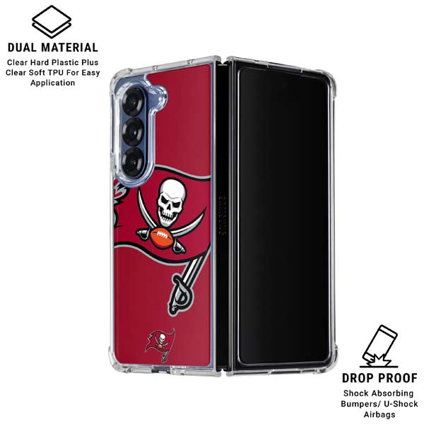 NFL Tampa Bay Buccaneers Large Logo Galaxy Z Fold7 Clear Case