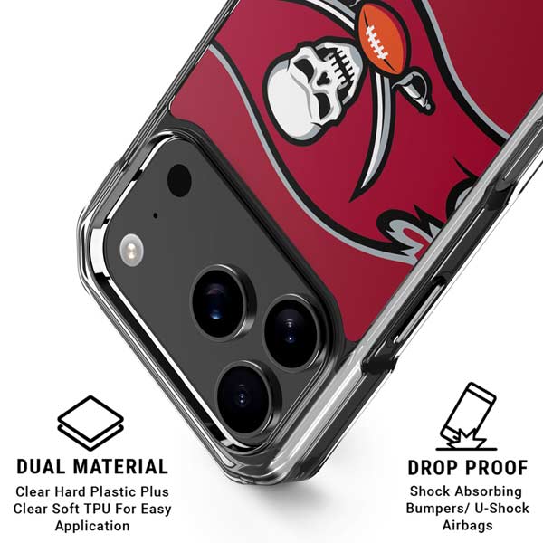 NFL Tampa Bay Buccaneers Large Logo iPhone 17 Pro Clear Case