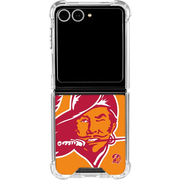 NFL Tampa Bay Buccaneers Retro Logo Galaxy Z Flip7 Clear Case