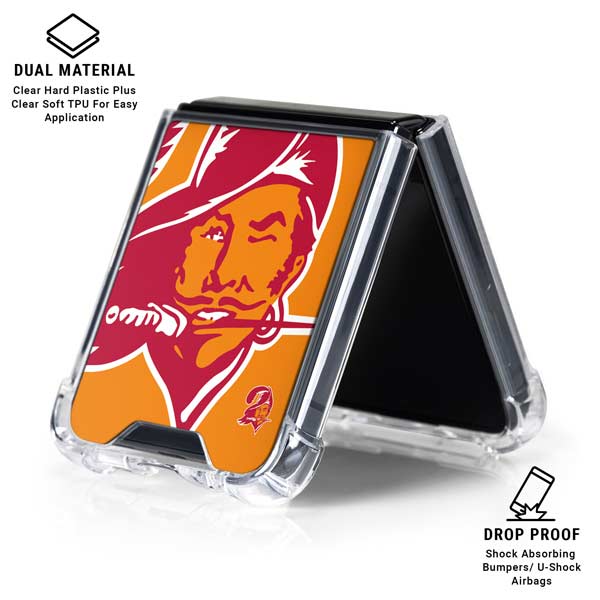 NFL Tampa Bay Buccaneers Retro Logo Galaxy Z Flip7 Clear Case