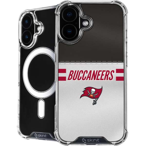 NFL Tampa Bay Buccaneers White Striped iPhone 17 MagSafe Case