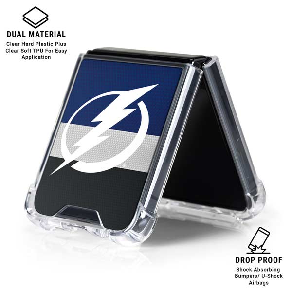 NHL Tampa Bay Lightning Alternate Jersey Galaxy Z Flip7 Clear Case
