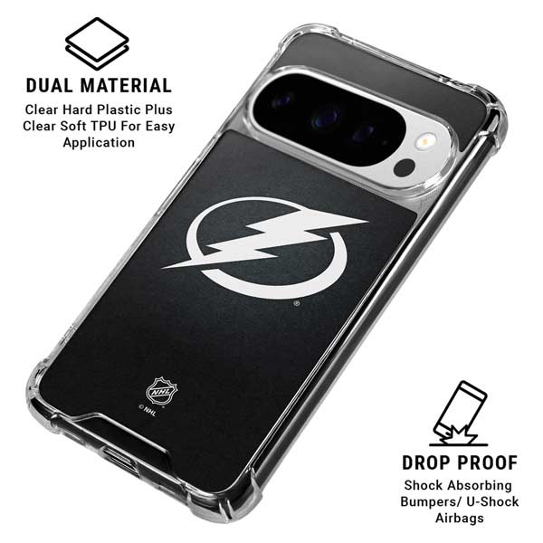 NHL Tampa Bay Lightning Black Background Google Pixel 10 Pro XL Clear Case