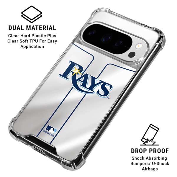 MLB Tampa Bay Rays Home Jersey Google Pixel 10 Pro XL Clear Case