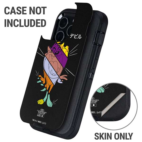 Looney Tunes Tasmanian Devil Sliced Juxtapose Otterbox Defender iPhone Skin