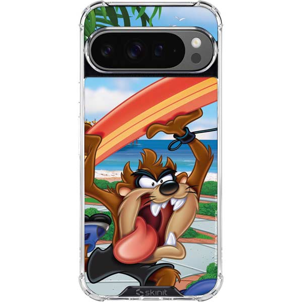 Looney Tunes Tasmanian Devil Surfboard Google Pixel 10 Pro XL Clear Case