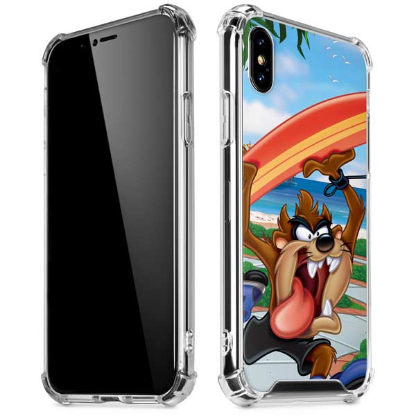 Looney Tunes Tasmanian Devil Surfboard iPhone X/XS Clear Case