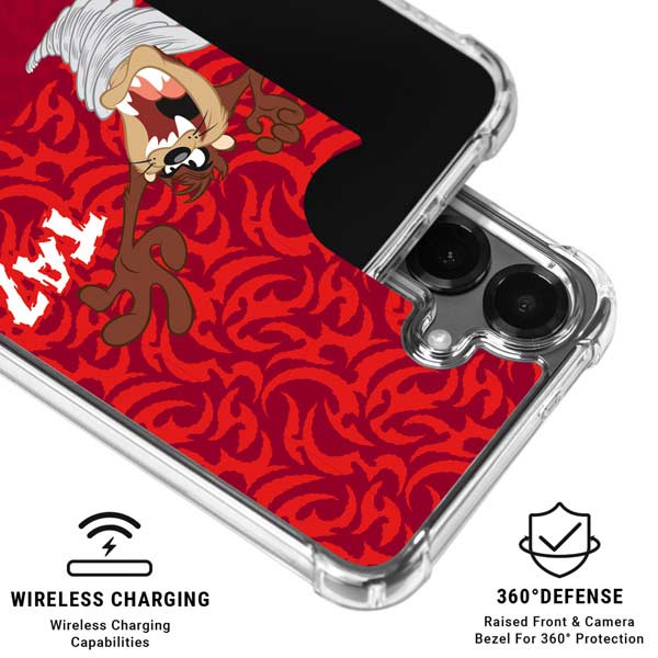 Looney Tunes Tasmanian Devil Swirl Galaxy S26 Plus Clear Case