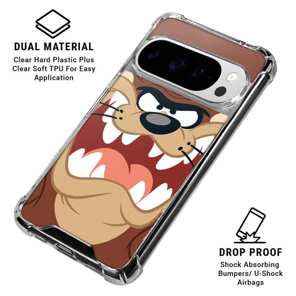 Looney Tunes Tasmanian Devil Up Close Google Pixel 10 Pro XL Clear Case