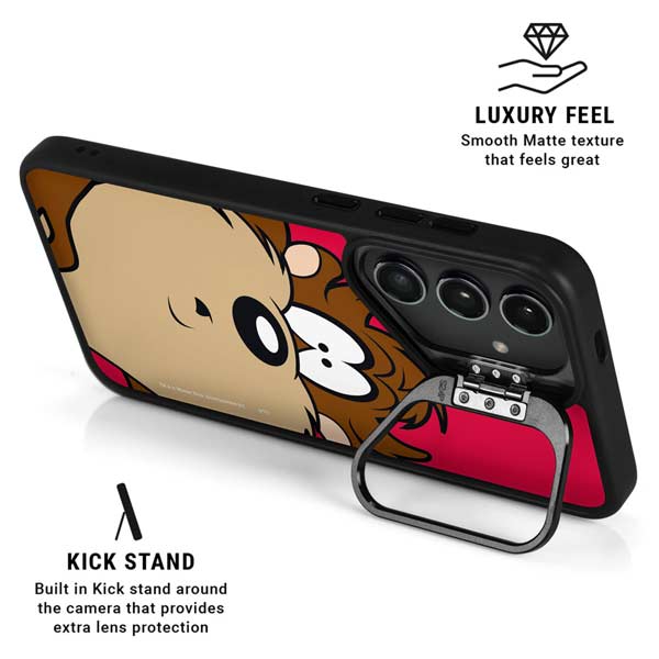 Looney Tunes Tasmanian Devil Zoomed In Galaxy S26 Kickstand Case