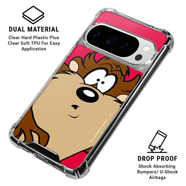 Looney Tunes Tasmanian Devil Zoomed In Google Pixel 10 Pro XL Clear Case